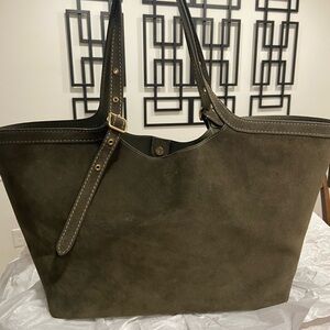 Coach Gramercy Olive Suede Tote